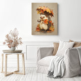 Autumn Hedgehog Diamond Painting as Home Decor