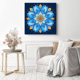 Azure Bloom Mandala Diamond Painting as Home Decor