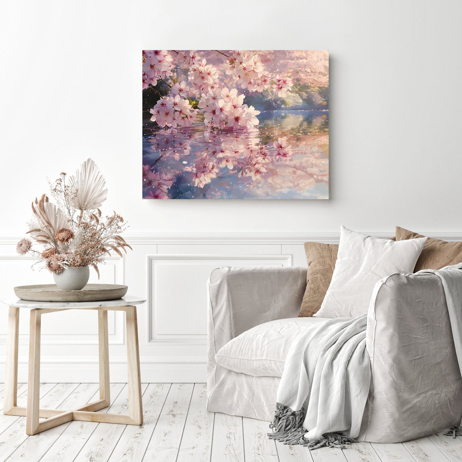 Cherry Blossom Reflections Diamond Painting as Home Decor