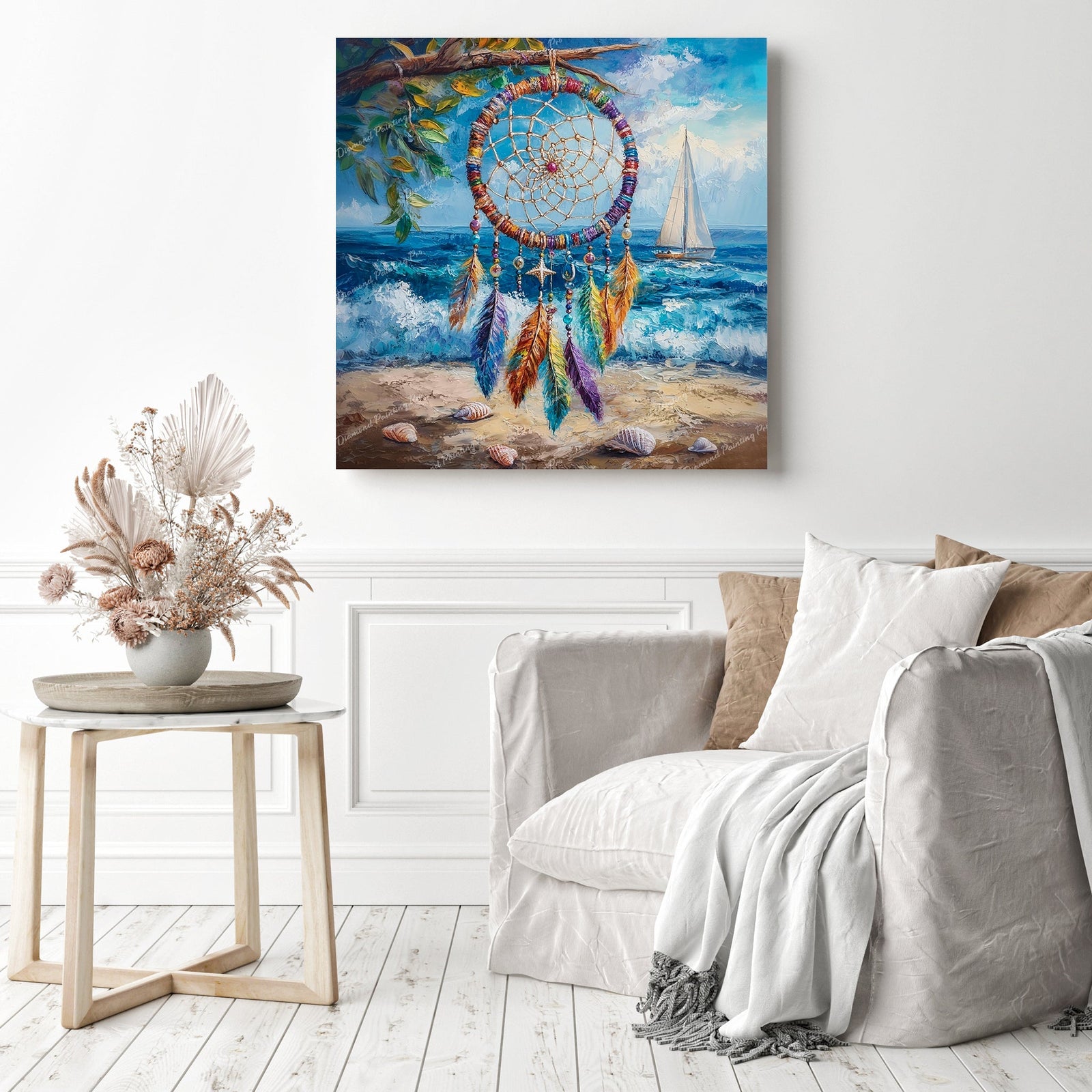 Coastal Dreamcatcher Diamond Painting as Home Decor