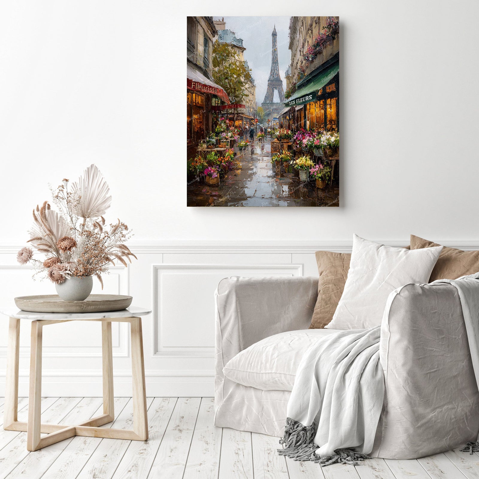 Eiffel Flower Market Diamond Painting as Home Decor
