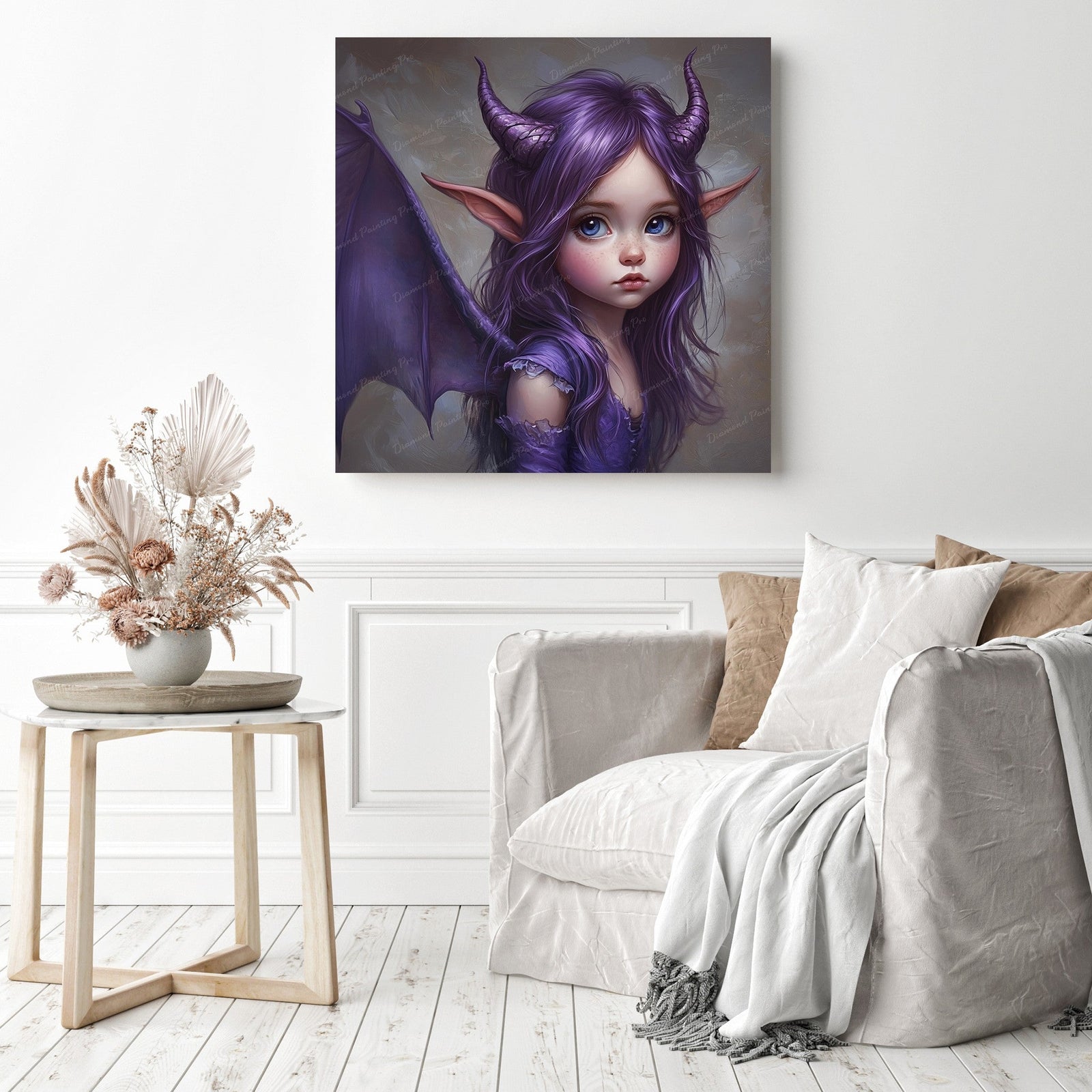 Enchanted Violet Fairy Diamond Painting as Home Decor