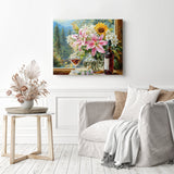Flowers and Wine Diamond Painting as Home Decor