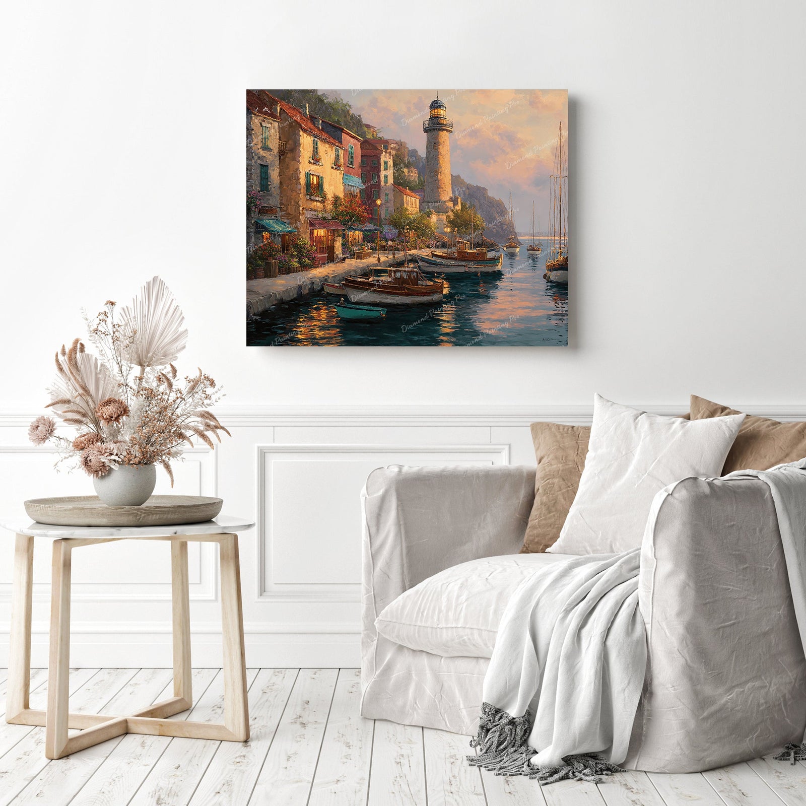 Harbor Sunset Diamond Painting as Home Decor