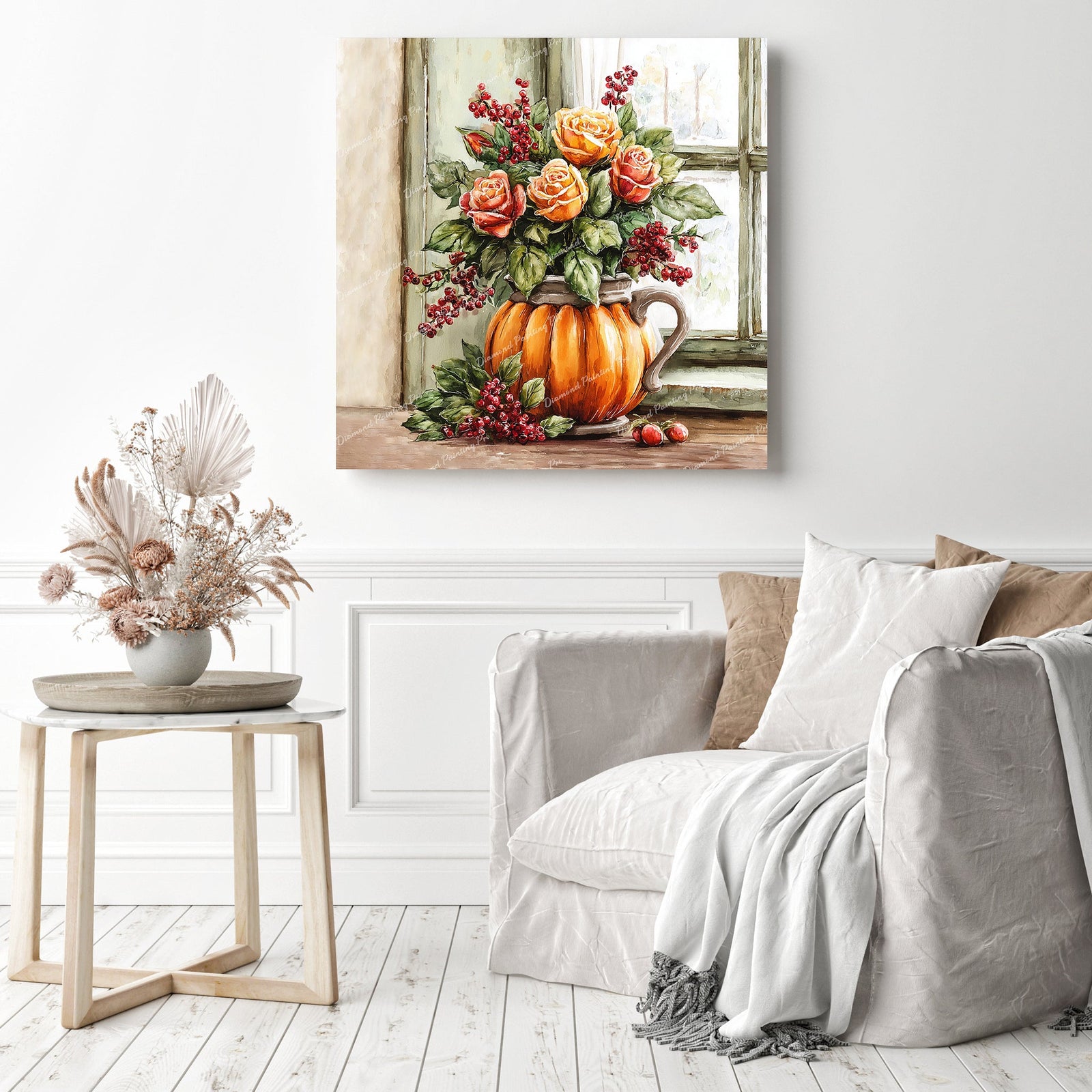 Harvest Vase Roses Diamond Painting as Home Decor