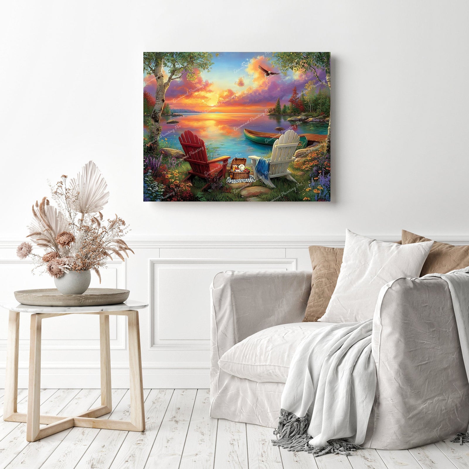 Lakeside Picnic Diamond Painting as Home Decor