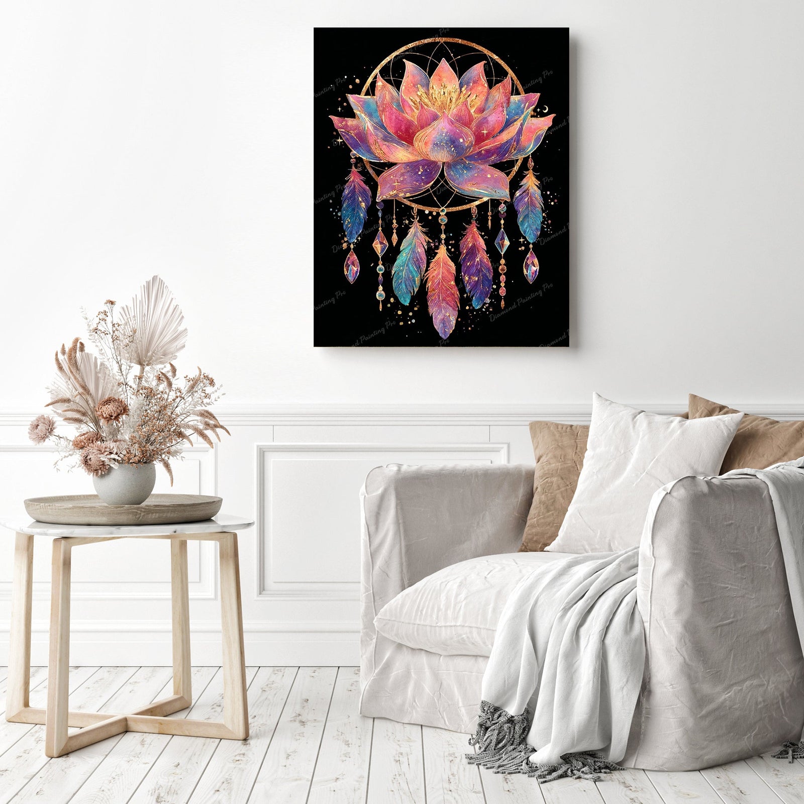 Lotus Dreamcatcher Diamond Painting as Home Decor