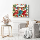 Merry Stockings Diamond Painting as Home Decor