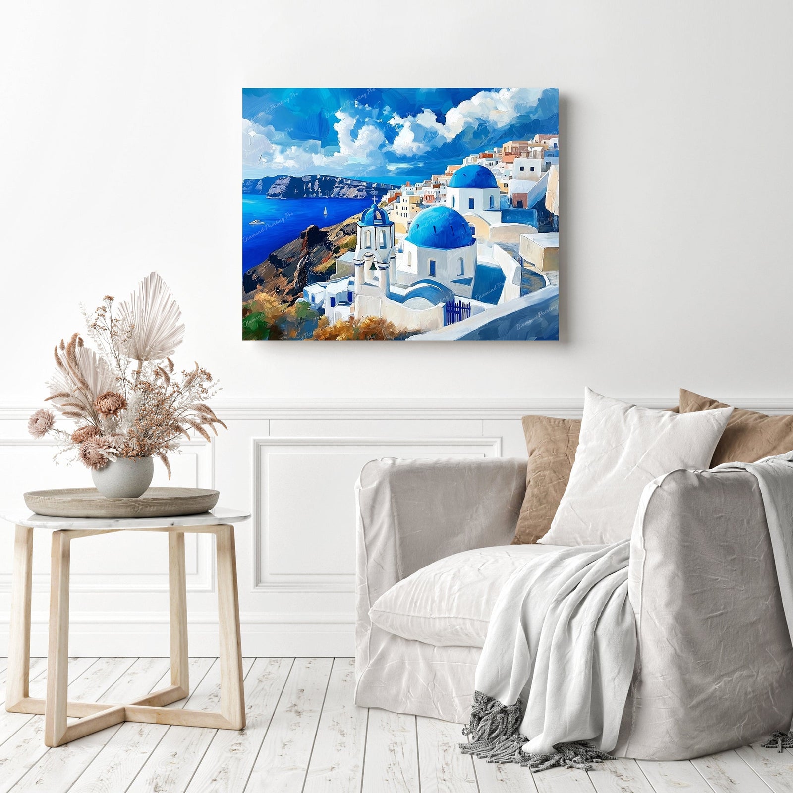 Santorini Charm Diamond Painting as Home Decor