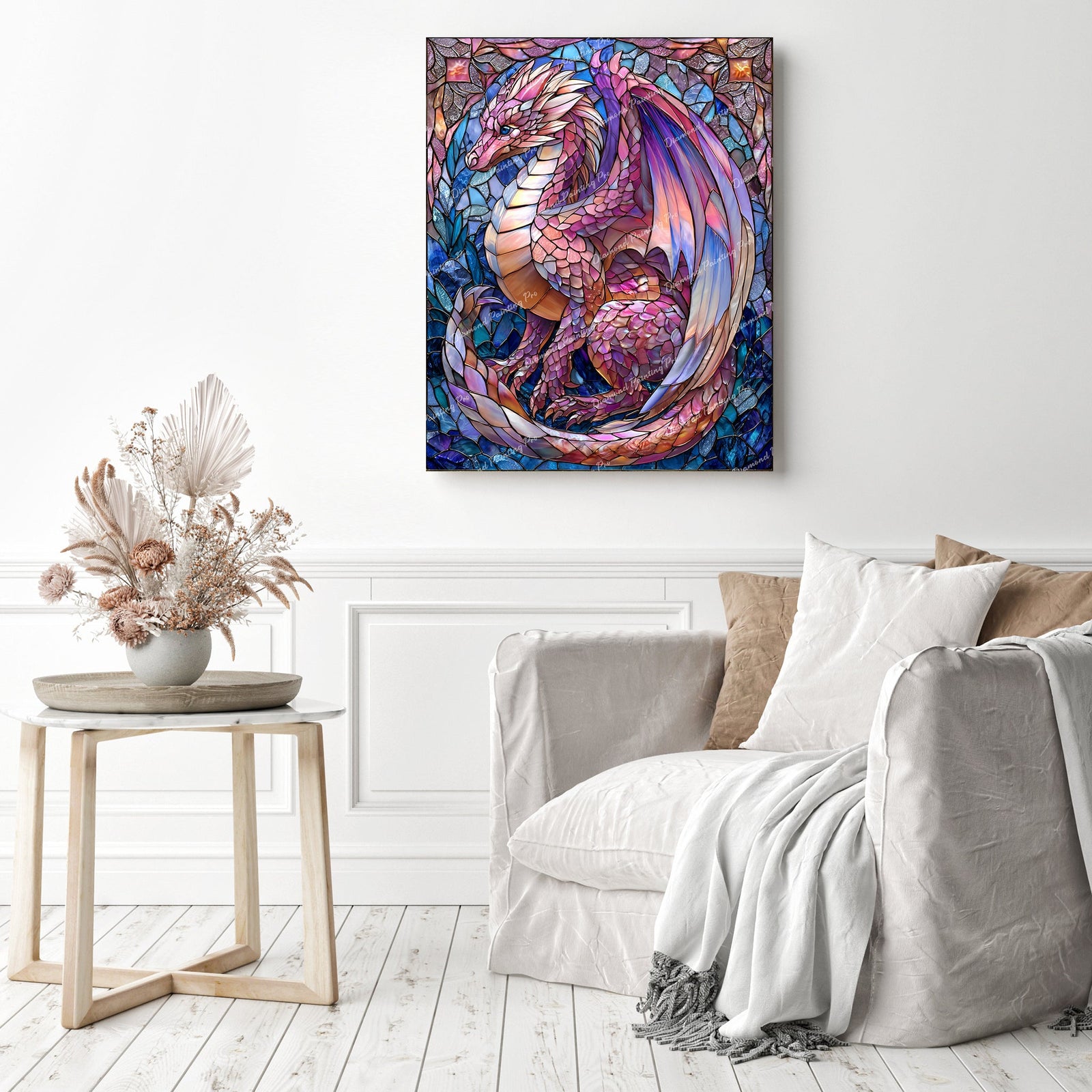 Stained Glass Dragon Diamond Painting as Home Decor