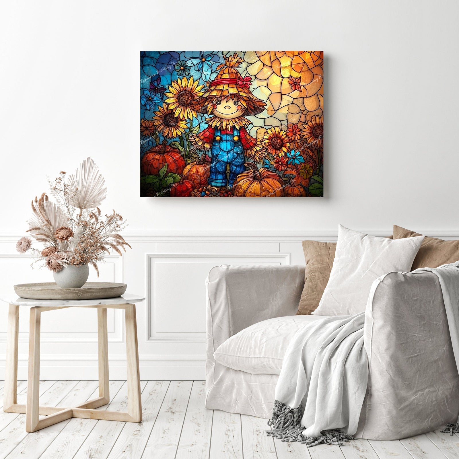 Stained Glass Scarecrow Diamond Painting as Home Decor
