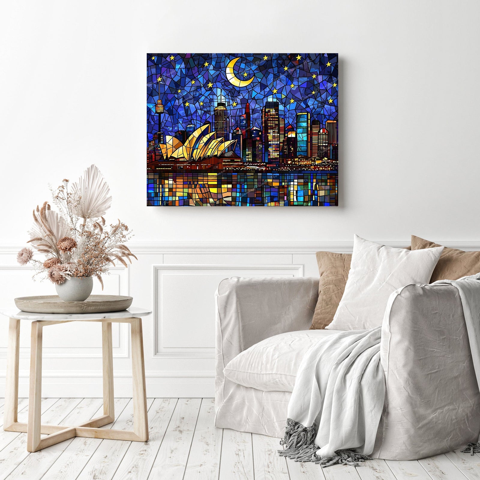 Stained Glass Sydney Skyline Diamond Painting as Home Decor
