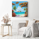 Tropical Island Escape Diamond Painting as Home Decor