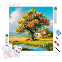 Apple Tree Harvest Diamond Painting Kit - Full Drill / Square or Round Diamonds with AB Drills Option