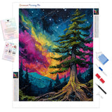 Aurora Pine Diamond Painting Kit - Full Drill / Square or Round Diamonds with AB Drills Option