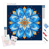 Azure Bloom Mandala Diamond Painting Kit - Full Drill / Square or Round Diamonds with AB Drills Option