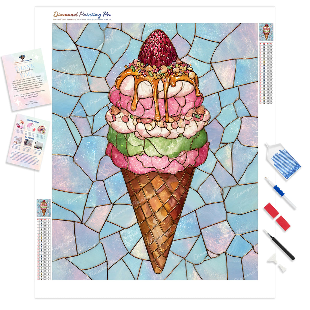 Berry Delight Scoop Diamond Painting Kit - Full Drill / Square or Round Diamonds with AB Drills Option