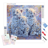 Celestial Snow Leopards Diamond Painting Kit - Full Drill / Square or Round Diamonds with AB Drills Option