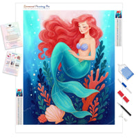 Coral Lullaby Diamond Painting Kit - Full Drill / Square or Round Diamonds with AB Drills Option