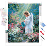 Fairy Gardener Diamond Painting Kit - Full Drill / Square or Round Diamonds with AB Drills Option