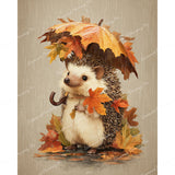 Autumn Hedgehog Diamond Art Design - Full Drill with 5d Square or Round Diamonds / AB Drills Available