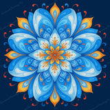 Azure Bloom Mandala Diamond Art Design - Full Drill with 5d Square or Round Diamonds / AB Drills Available