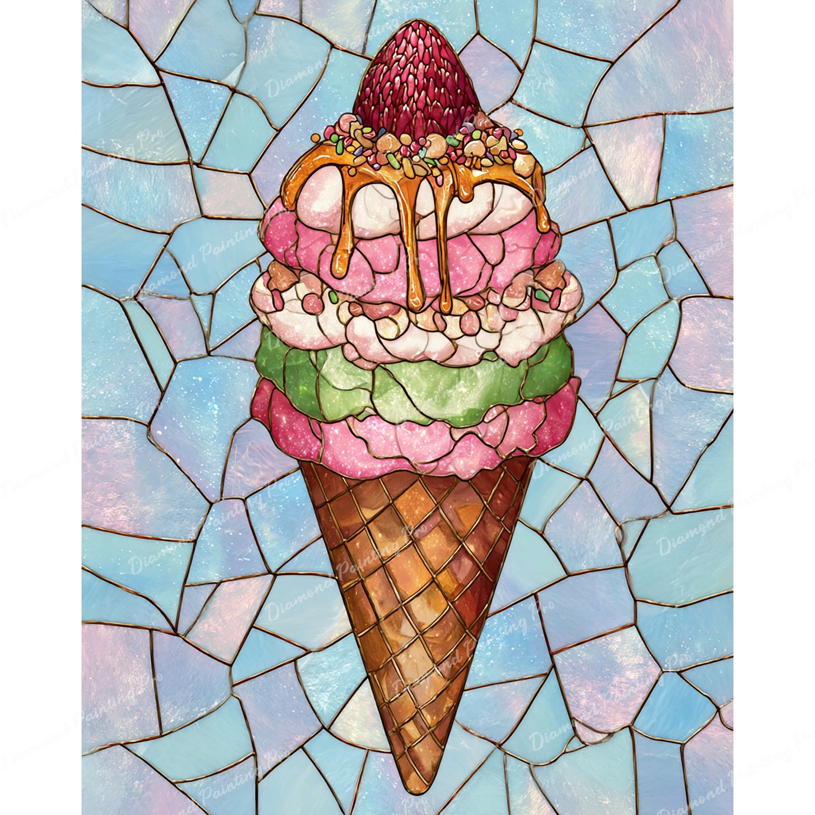 Berry Delight Scoop Diamond Art Design - Full Drill with 5d Square or Round Diamonds / AB Drills Available