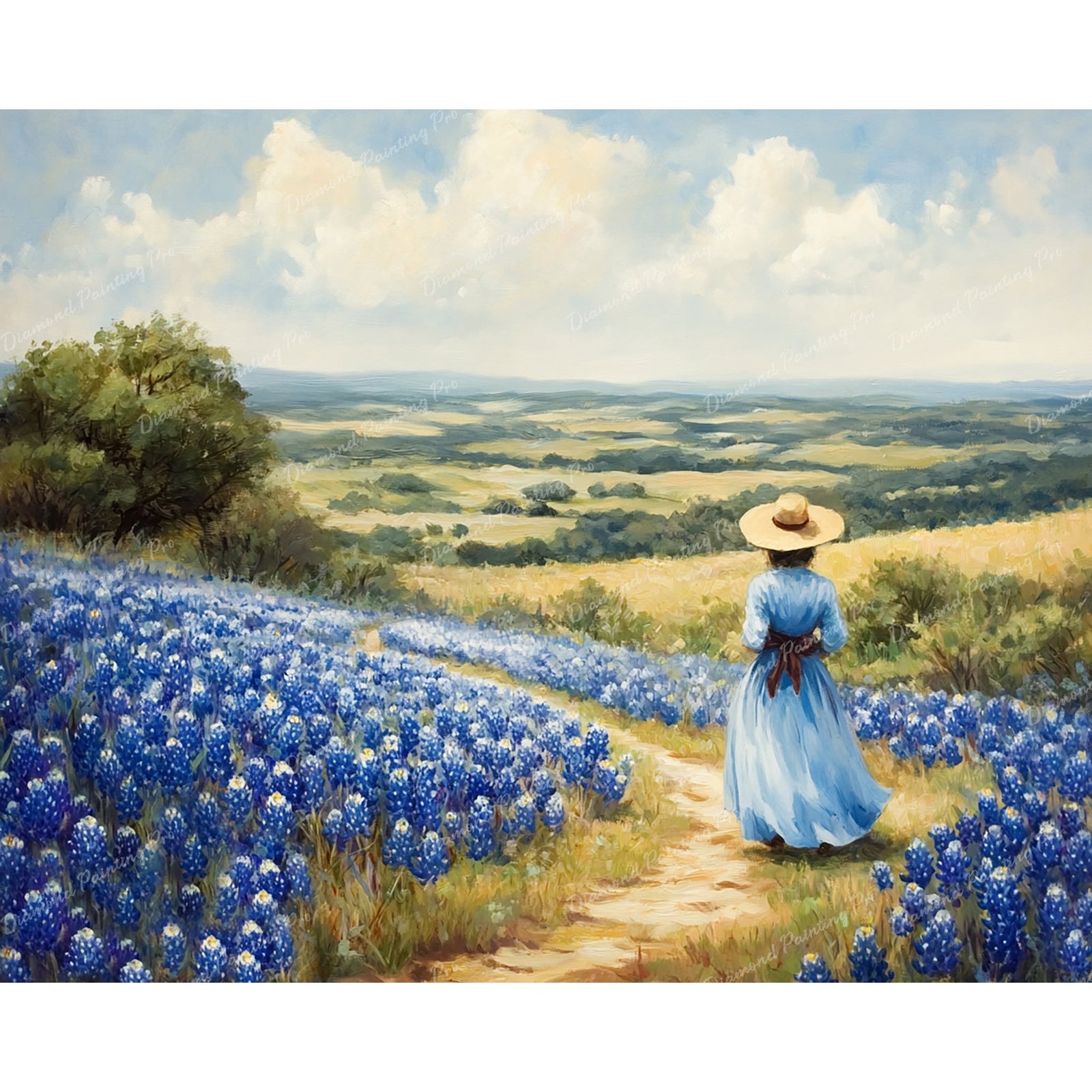 Bluebonnet Vista Diamond Art Design - Full Drill with 5d Square or Round Diamonds / AB Drills Available