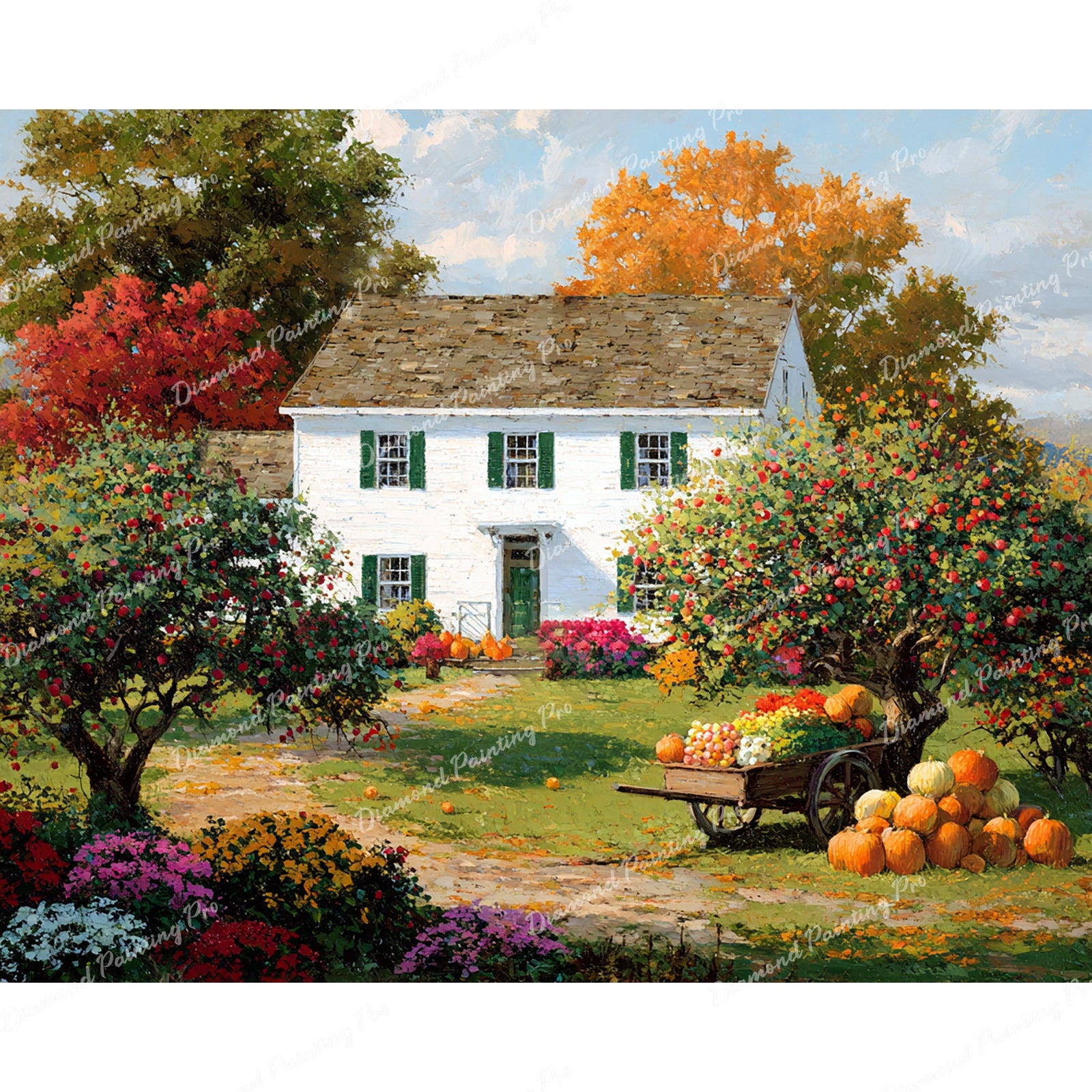 Bountiful Harvest House Diamond Art Design - Full Drill with 5d Square or Round Diamonds / AB Drills Available