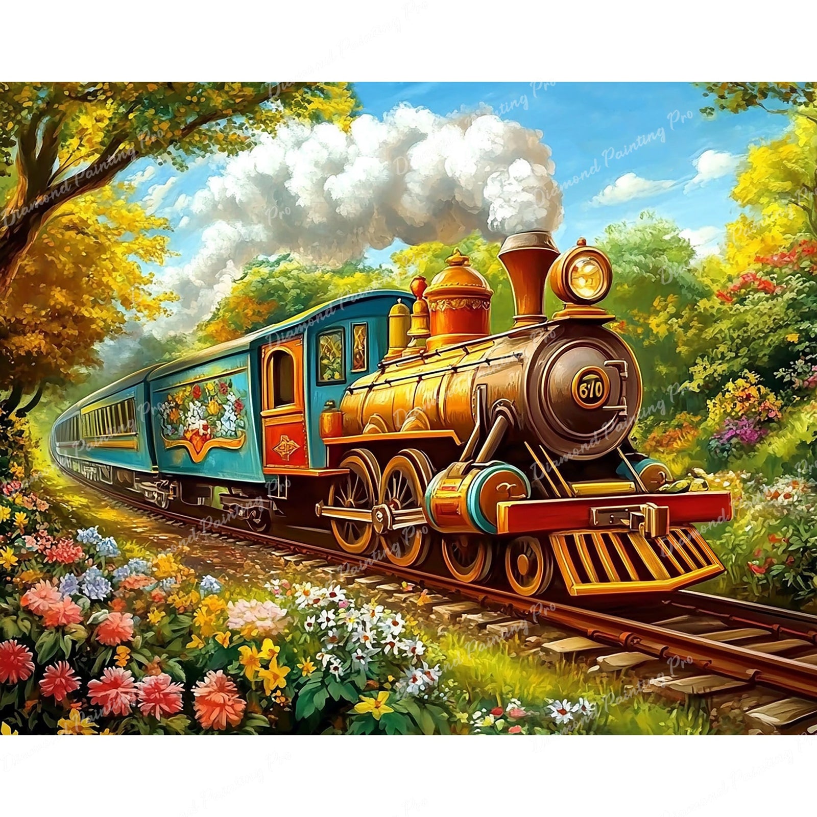 Floral Express Diamond Art Design - Full Drill with 5d Square or Round Diamonds / AB Drills Available