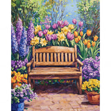 Floral Garden Corner Diamond Art Design - Full Drill with 5d Square or Round Diamonds / AB Drills Available