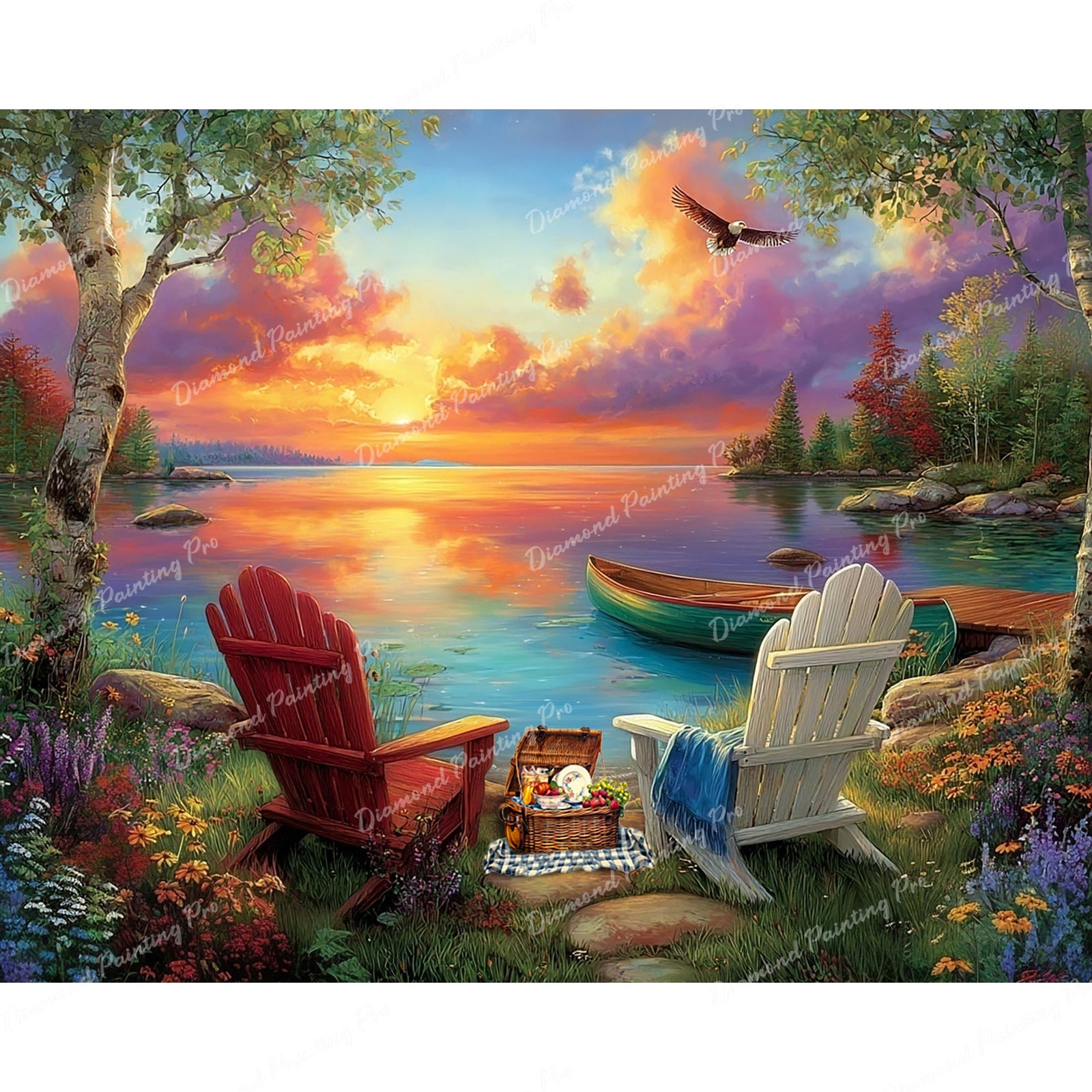 Lakeside Picnic Diamond Art Design - Full Drill with 5d Square or Round Diamonds / AB Drills Available