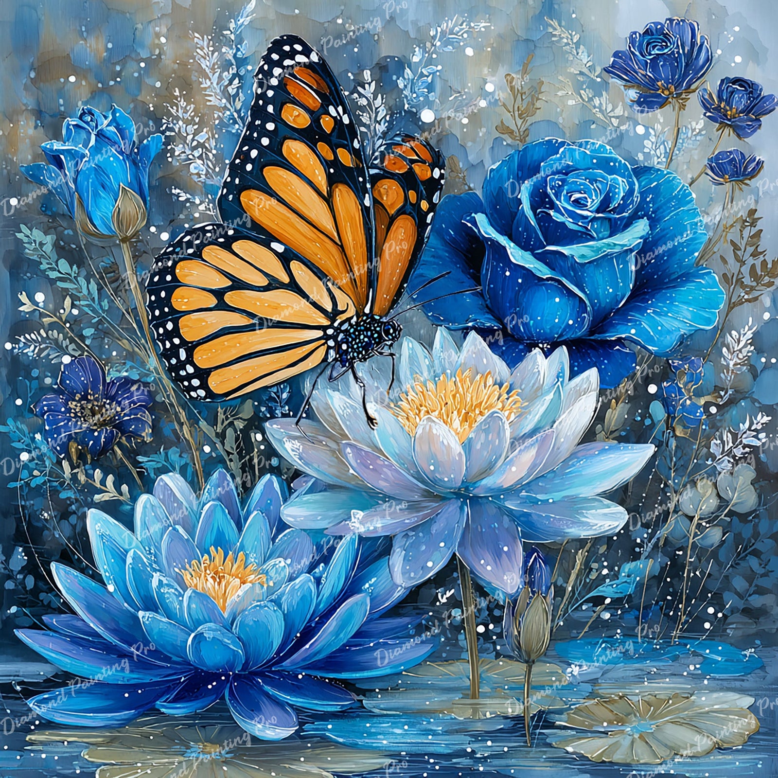 Mystic Lily Pond Diamond Art Design - Full Drill with 5d Square or Round Diamonds / AB Drills Available