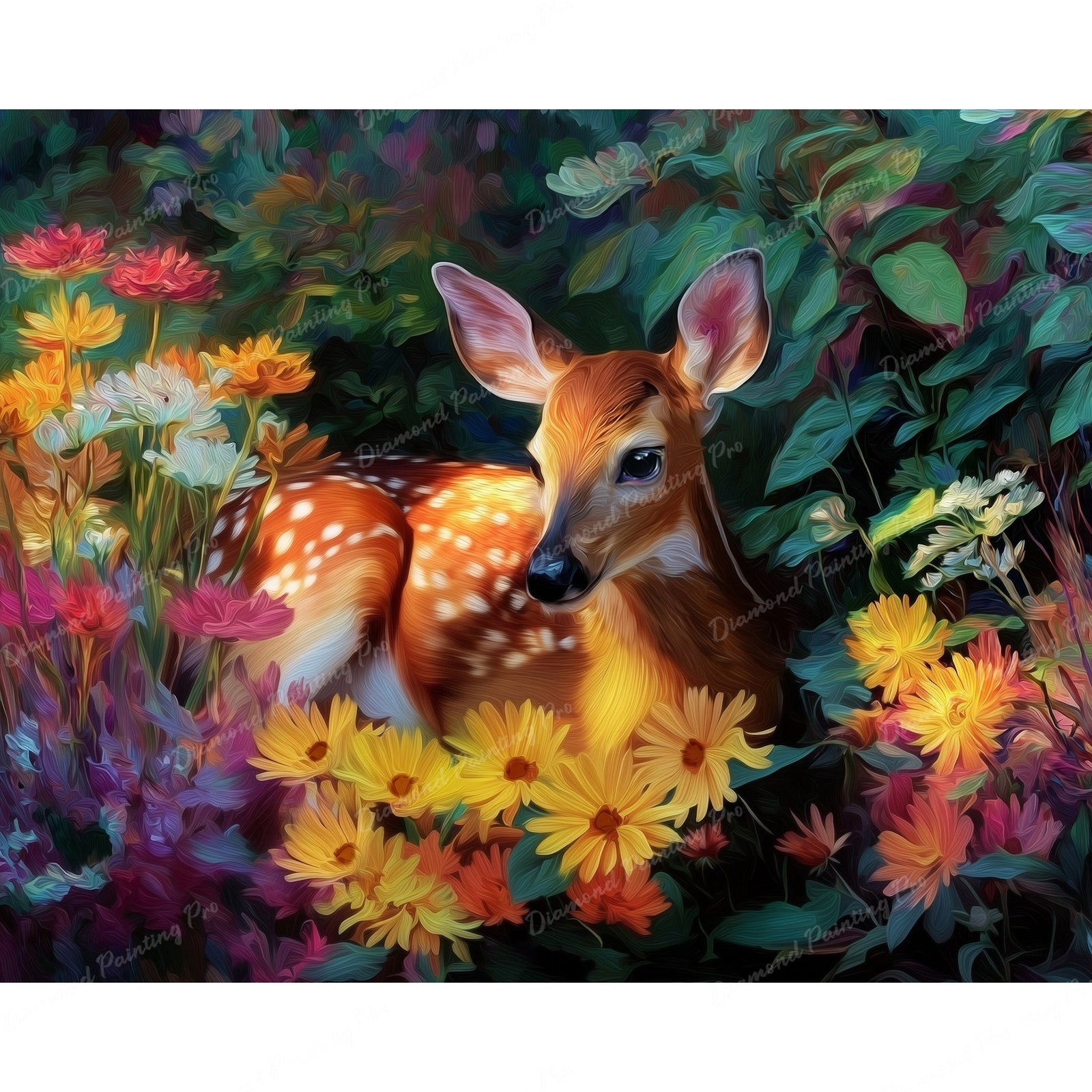 Secret Garden Deer Diamond Art Design - Full Drill with 5d Square or Round Diamonds / AB Drills Available