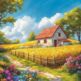 Stone Cottage Diamond Art Design - Full Drill with 5d Square or Round Diamonds / AB Drills Available