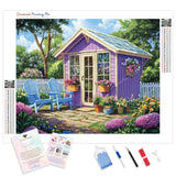 Purple Flower Garden Diamond Painting Kit - Full Drill / Square or Round Diamonds with AB Drills Option