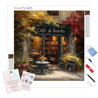 Sip and Read Diamond Painting Kit - Full Drill / Square or Round Diamonds with AB Drills Option