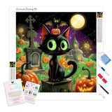 Spooky Hangout Diamond Painting Kit - Full Drill / Square or Round Diamonds with AB Drills Option