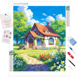 Summer Cottage | Diamond Painting Kit - Full Drill - Square or Round Diamonds with AB Drills Option
