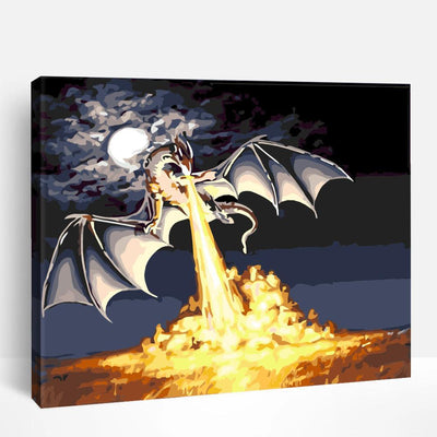 Dragon and Moon | Paint By Numbers