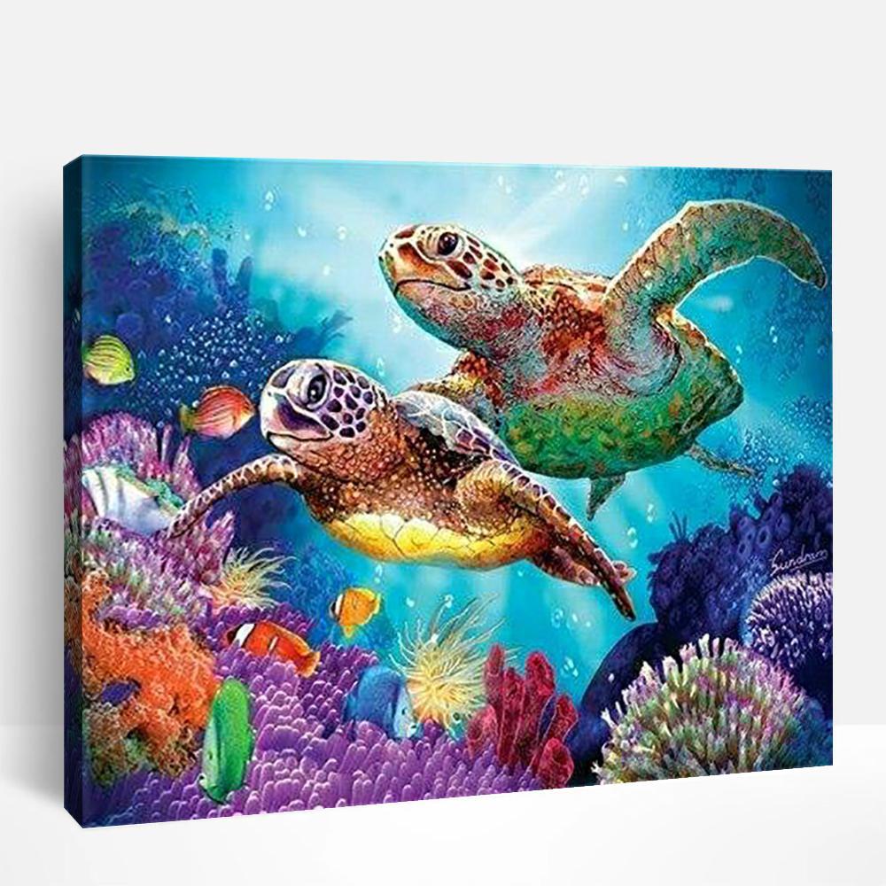 Turtle Couple | Paint By Numbers