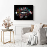 Graffiti Lips | Diamond Painting Displayed as Home Decor