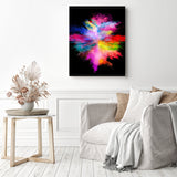 Rainbow Smoke | Diamond Painting Displayed as Home Decor