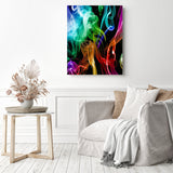 Colorful Light Smoke | Diamond Painting Displayed as Home Decor