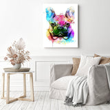 Colorful French Bulldog | Diamond Painting Displayed as Home Decor