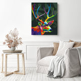 Abstract Deer | Diamond Painting Displayed as Home Decor
