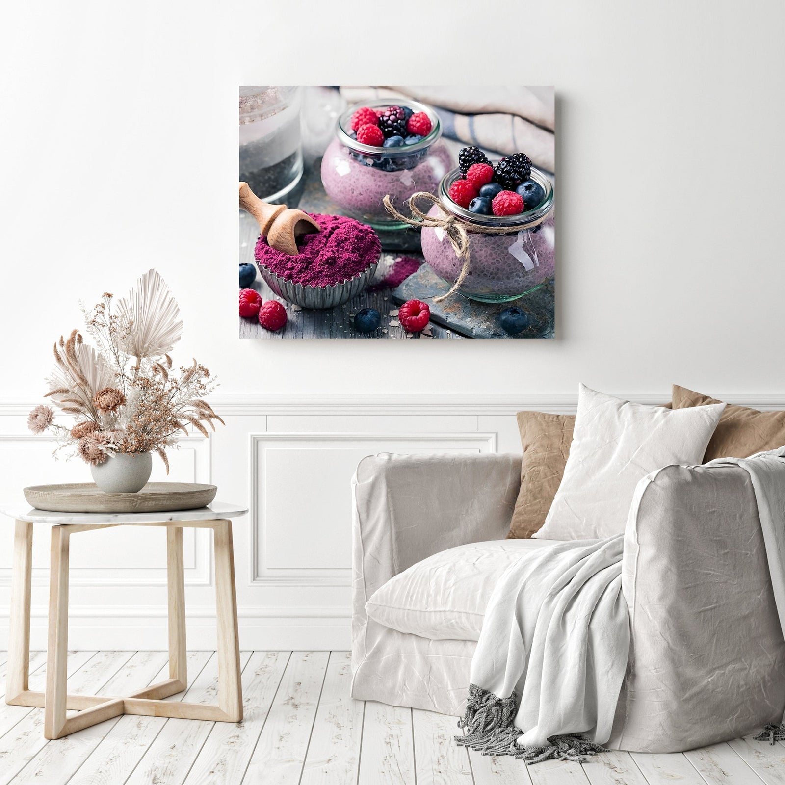 Chia Seeds & Acai Pudding | Diamond Painting Displayed as Home Decor