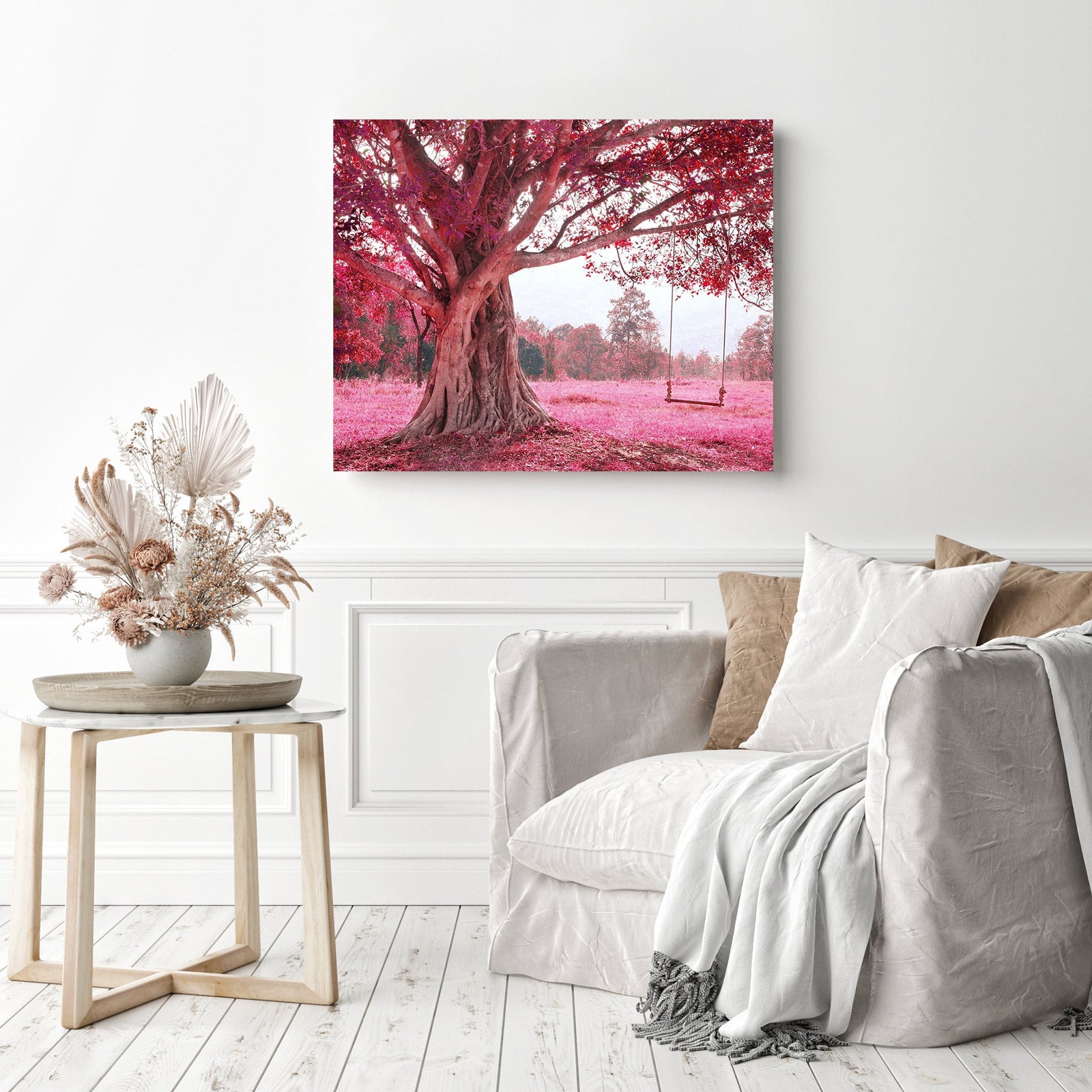 Romantic Cherry Blossom | Diamond Painting Displayed as Home Decor