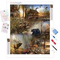 Forest Wilderness Haven | Diamond Painting Kit - Full Drill - Square or Round Diamonds with AB Drills Option