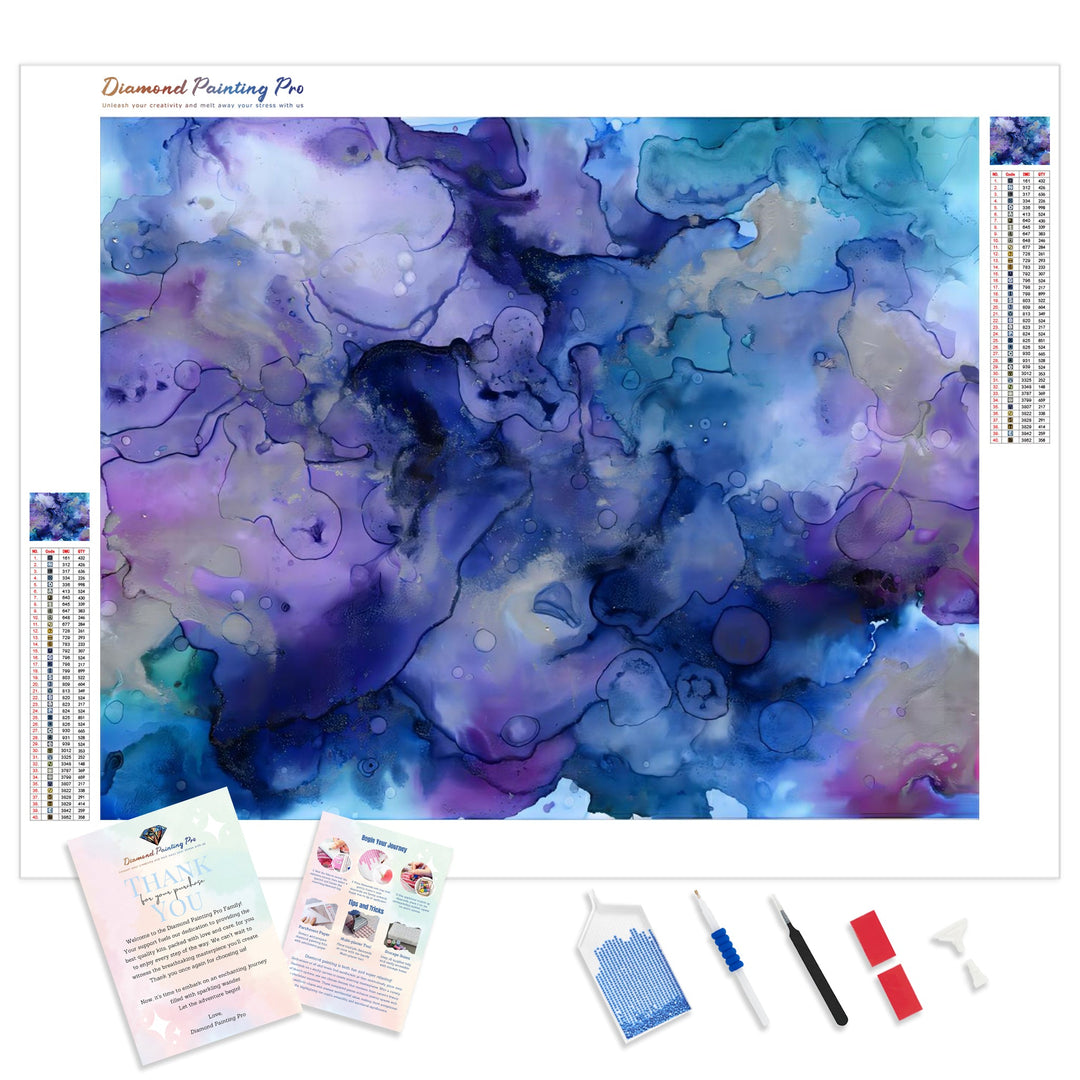Abstract Watercolor | Diamond Painting Kit - Full Drill - Square or Round Diamonds with AB Drills Option